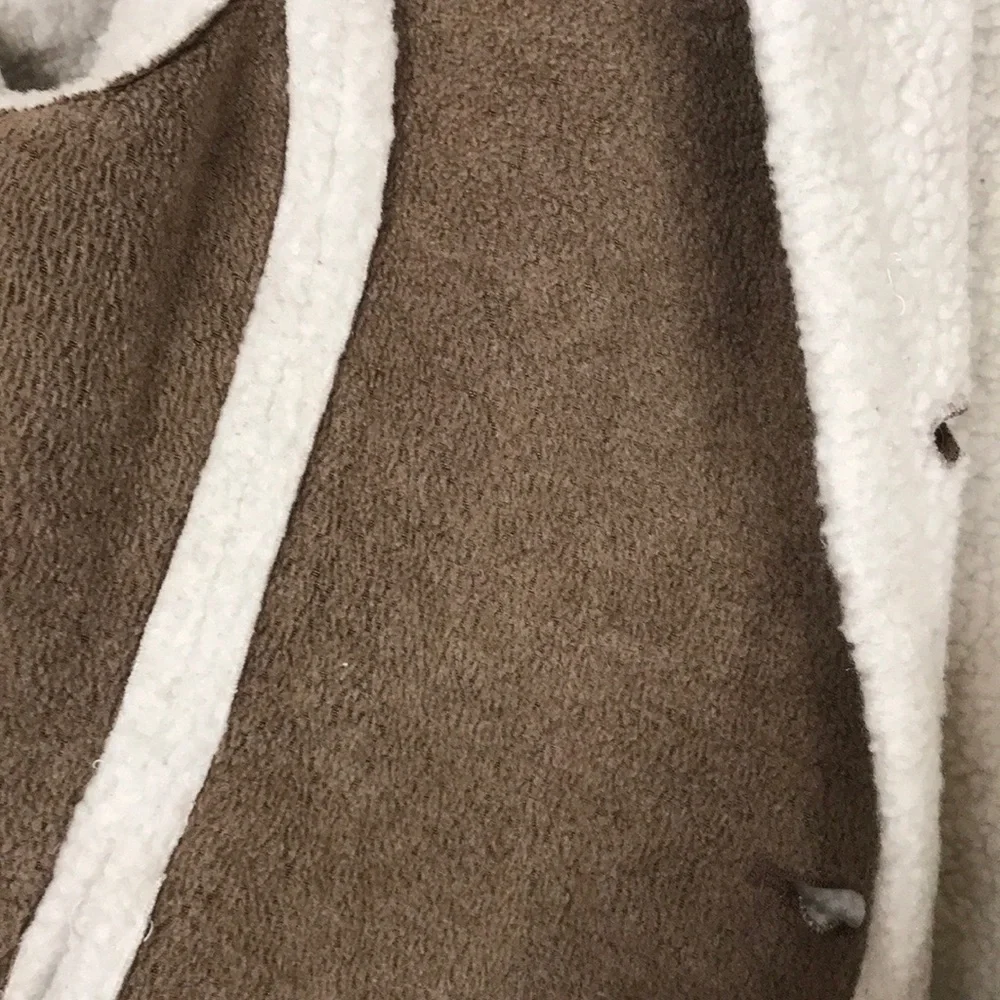 British Khaki Faux Suede and Sherpa Vest